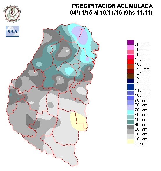 Mapa de precipitaciones